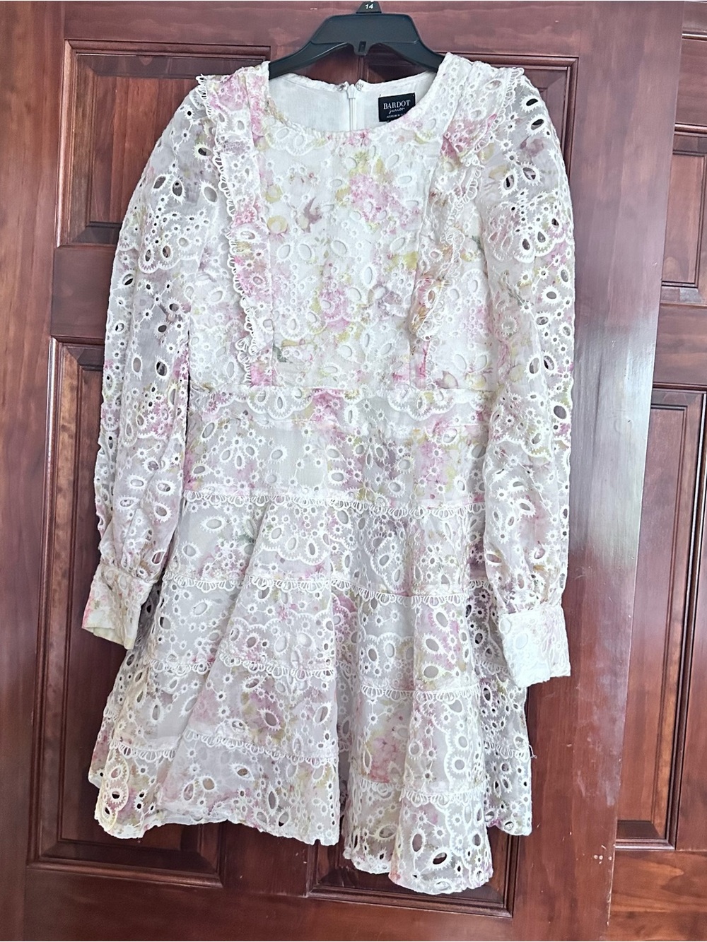 Bardot Junior Girls' White & Pink Lace Floral Dress